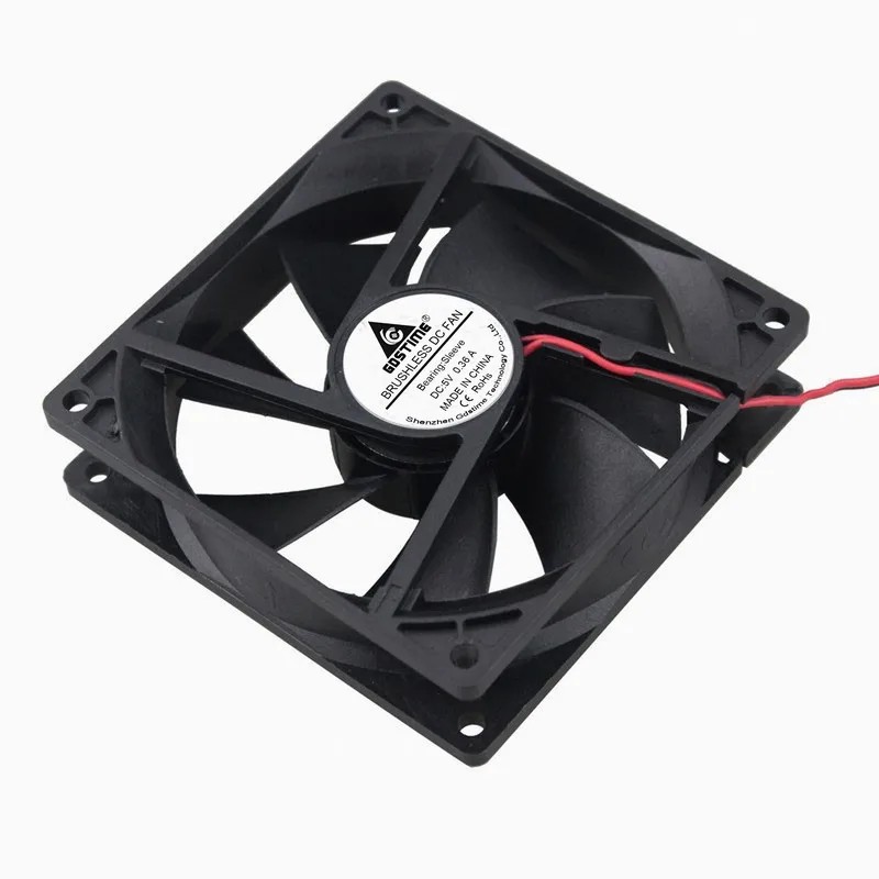 2 Pcs Gdstime 5 Volts 92mm 92x92x25mm Axial Flow Mechanical Brushless Cooler 90mm x 25mm DC Motor Cooling Fan 5V 2Pin