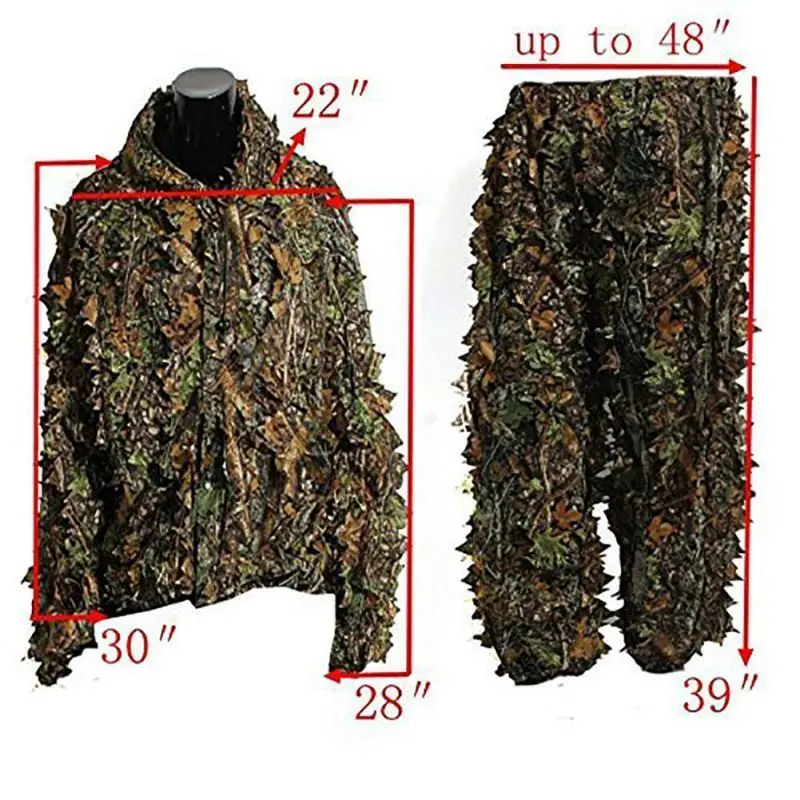 Military tactical forest sniper Airsoft camouflage jacket and pants new outdoor hunting suit Maple 3D Leaf Ghillie set