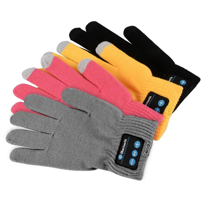 Bluetooth Gloves For Women Men Winter Knit Warm Mittens Call Talking Screen Gloves Mobile Phone Pad