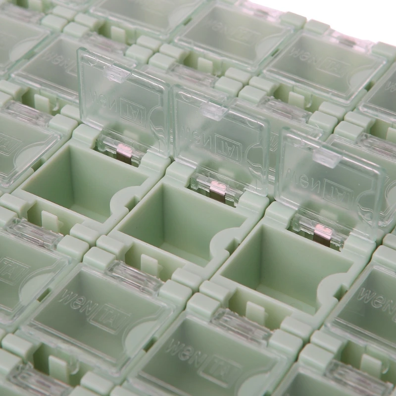 50 Pcs/Set SMD SMT Electronic Component Container Mini Storage Boxes  kit