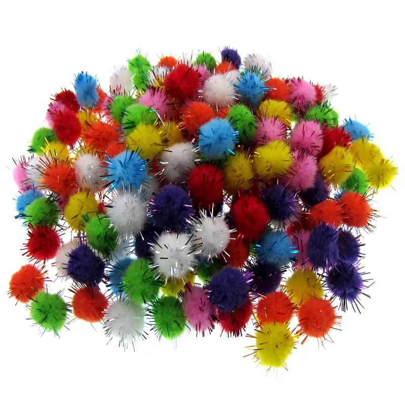 10/15/20/25/30mm Glitter pompoms soft pom poms balls Arts Toys DIY Craft Supplies Sewing Fabric pompoms wedding Home Decoration