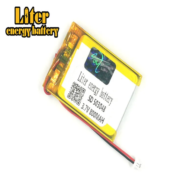 1.0MM 2pin connector 503048 503050 3.7V 800mah Rechargeable lithium lipo battery for wearable device MP3 MP4 MP5 small toys