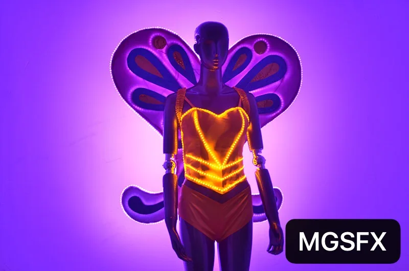 

Women led dance costume Girls LED butterfly wings for nightclub stage performance
