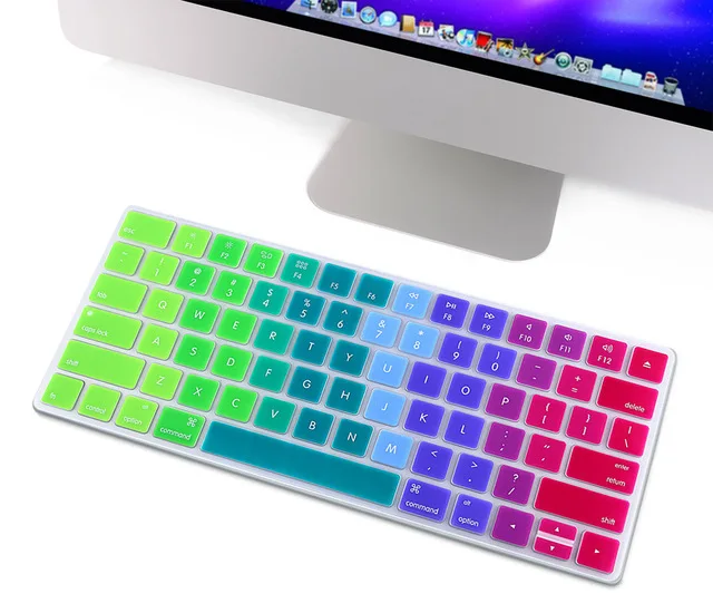 Rainbow Gradient Magic Keyboard Cover Silicone Skin Protective Film For Apple Magic Keyboard 2 2015 A1644 US Keyboard Version