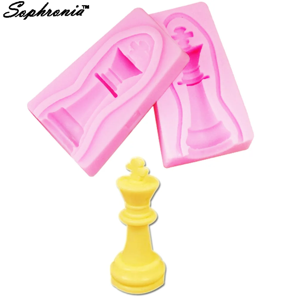 Sophronia International Chess 6 Sets Fondnat Silicone Molds 3D Double-sided Printing Fondant Candy Sugar Mould Baking Accessory