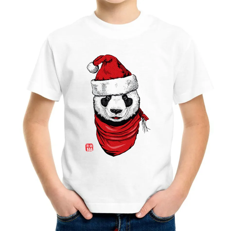 Joyonly 2018 Children T Shirt Cartoon Tee Shirt  Christmas Panda Baby T Shirt Kids T-shirt Boys/Girls Clothing