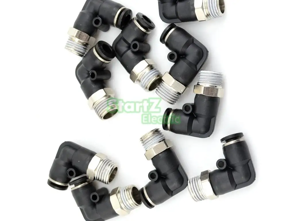 Conector de codo macho neumático, accesorio de aire de tubo, rosca de 6mm X 1/8 '', alta calidad, 10 piezas