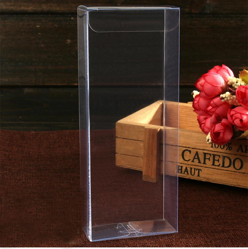 300pcs 3*6*15cm Wedding PVC Box Clear Gift Craft Cosmetic Display Box Small Jewelry Packing Holder Transparent Plastic Box