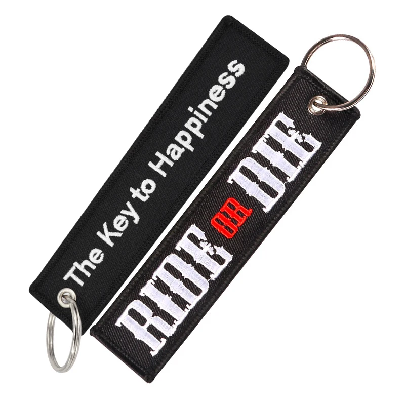 Fashion Key Tag Bijoux Keychain for Motorcycles The Key to Happiness Key Fobs Key Ring Chaveiro Remove Before Flight Brand Tag