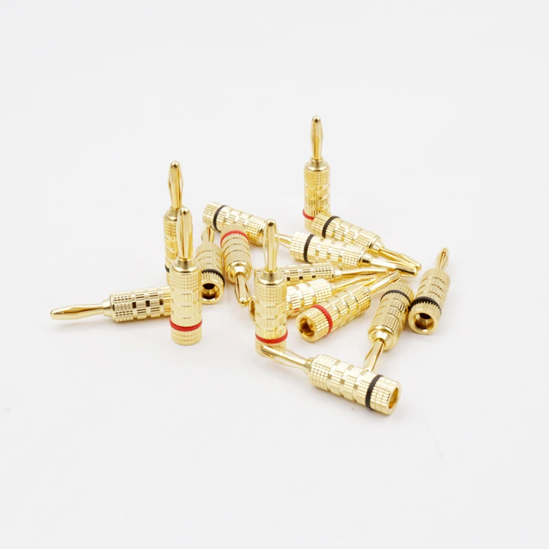 24k金メッキバナナプラグスピーカー用、バナナロックプラグ、ハイファイスピーカー、スピーカーケーブル、ba1459