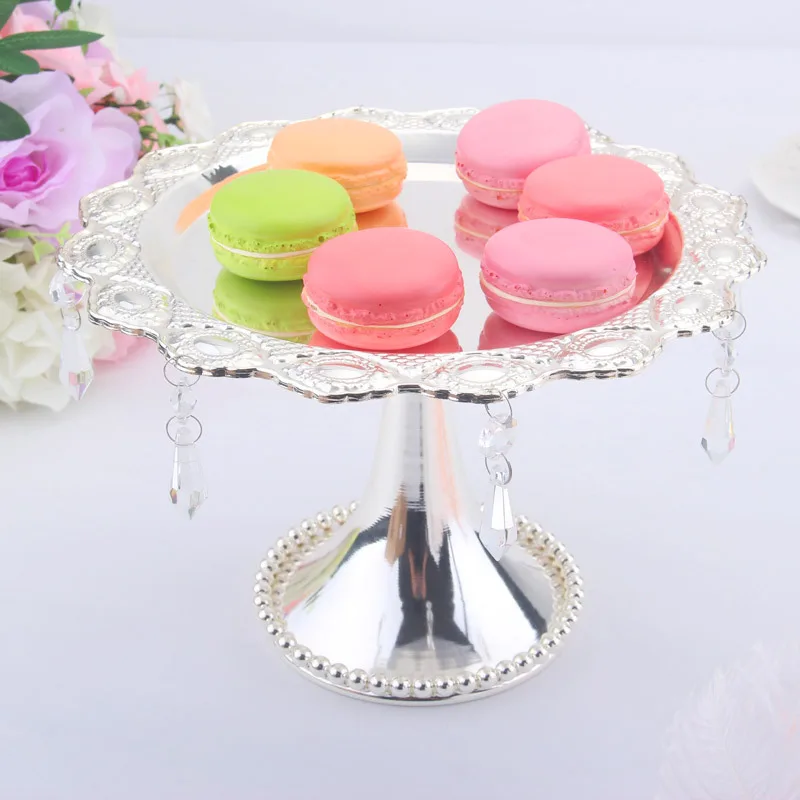 Silver Crystal Cake Stand Luxury Tray Nuts / Fruit /Sweets Plate Wedding Centerpieces Home European Table Pot Hotel Decoration