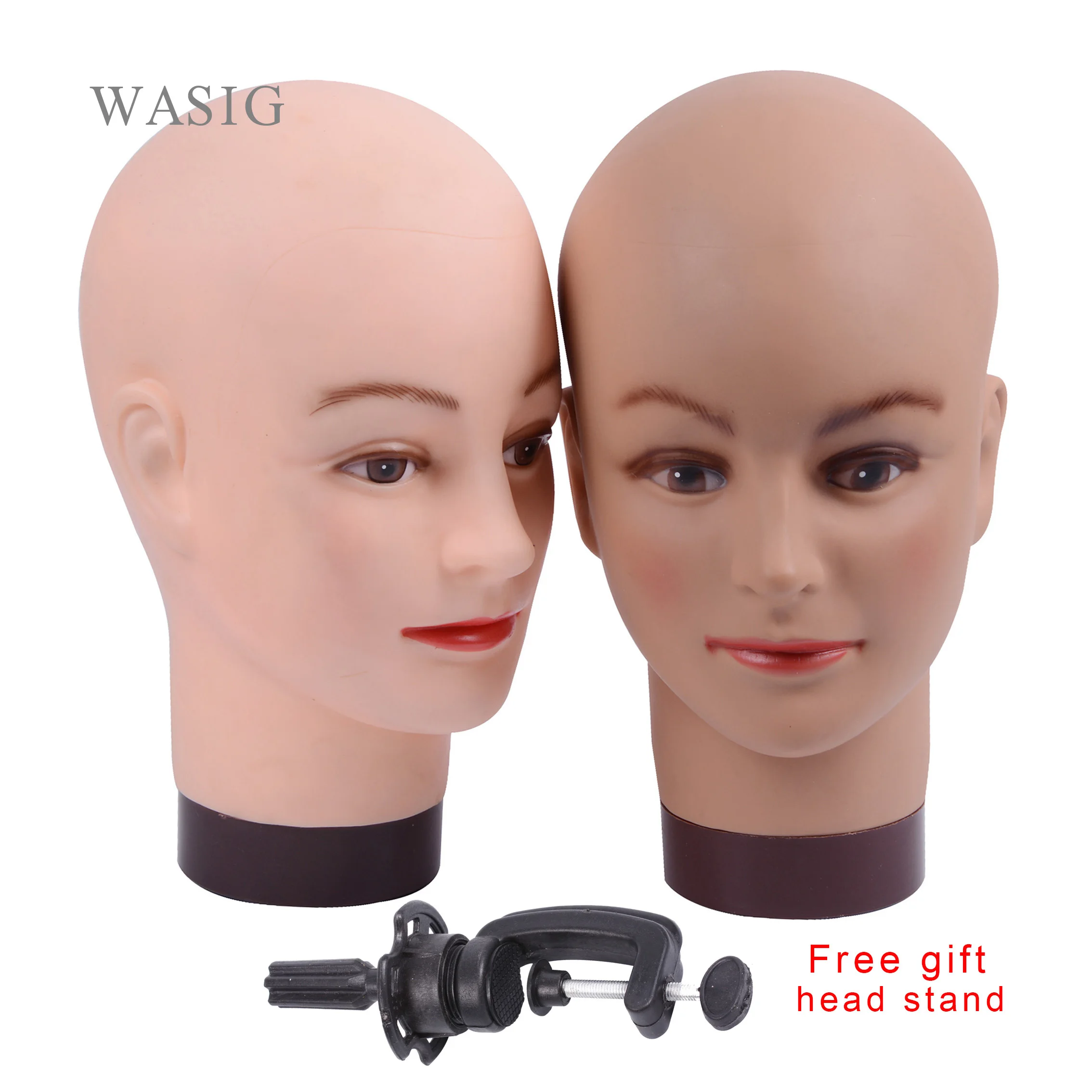 Bald Mannequin หัว Clamp หุ่นนางแบบหญิงสำหรับวิกผมทำหมวก Manikin Head สำหรับ Makeup Practice