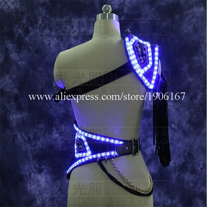 Christmas LED Luminous Light Up Stage Performance Clothes Flashing Ballroom Costume Party Dance Wear Clothing Sexy Man Props