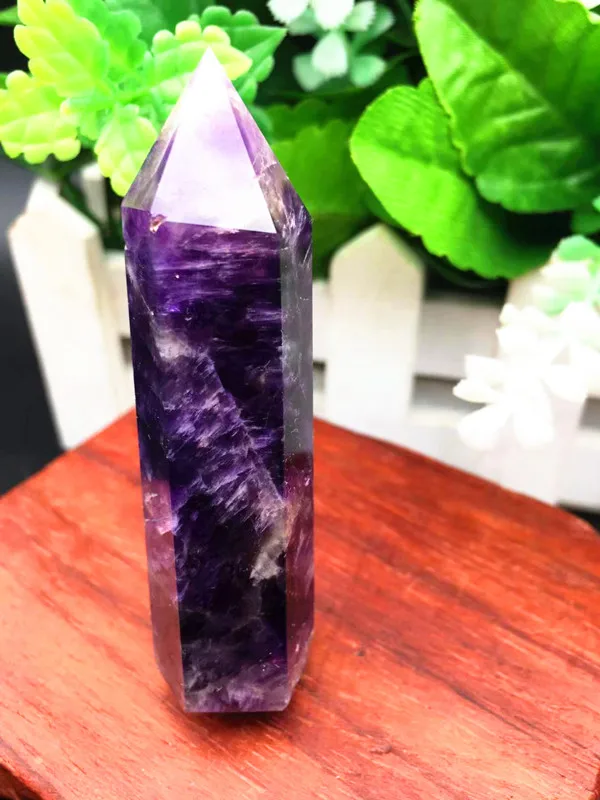 62-70mm NATURAL Banded Chevron Dream amethyst QUARTZ CRYSTAL WAND POINT HEALING