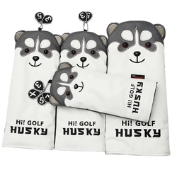 Adorável husky golf driver capa de cabeça dos desenhos animados animal #1 #3 #5 #7 madeiras couro do plutônio capas à prova de poeira