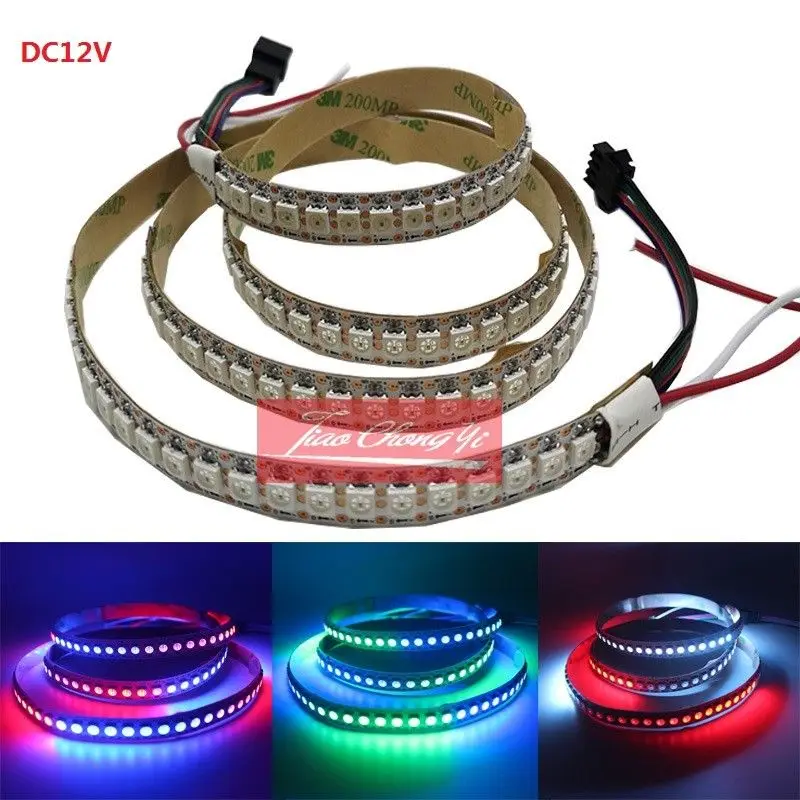 DC12V 8208 IC 5050 1M 144LED RGB LED strip light Addressable white PCB IP20 NEW