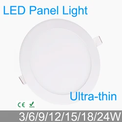 3W 4W 6W 9W 12W 15W 18W 24W LED Downlight okrągły panel LED sufitowy painel oprawy oświetleniowe lampa 4000K do oprawy łazienkowej