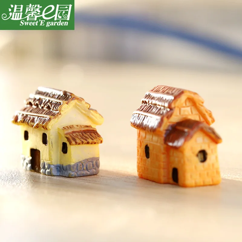 1pcs/lot Small House Model Miniature Garden Moss Micro Landscape Villa DIY Assembly Ornaments