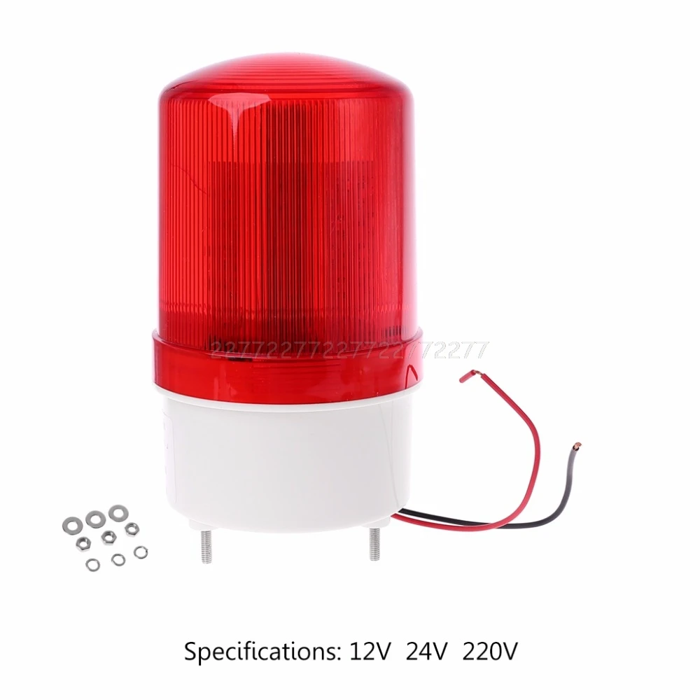 Luz LED alarma 220V/12V/24V, lámpara advertencia, zumbador señal rotativo, estroboscópica, iluminación sonido emergencia, A27 19