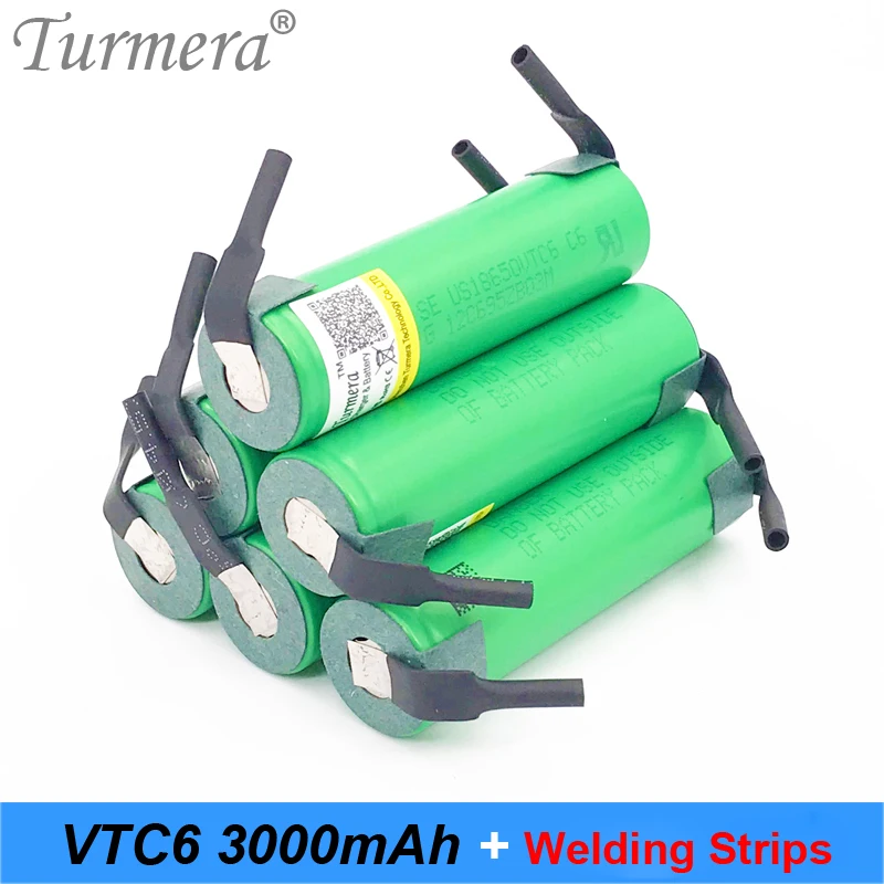 Batteria 18650 vtc6 3000mAh 30amps us18650vtc6 striscia di saldatura batteria ricaricabile per cacciavite n11