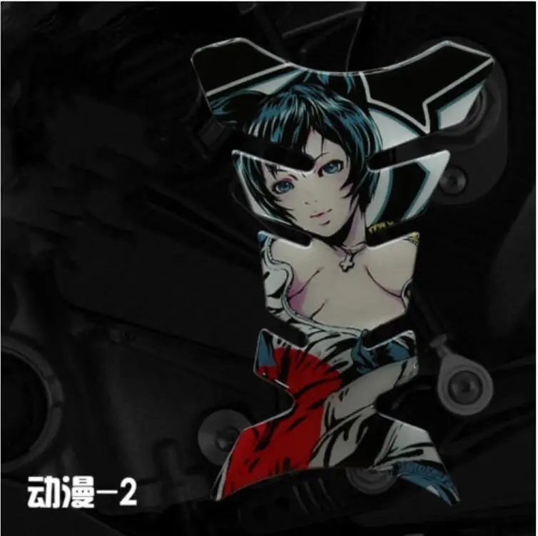 Anime Motorcycle Reflective Oil Fuel Tank Pads, Protector Stickers, Decals, Girl