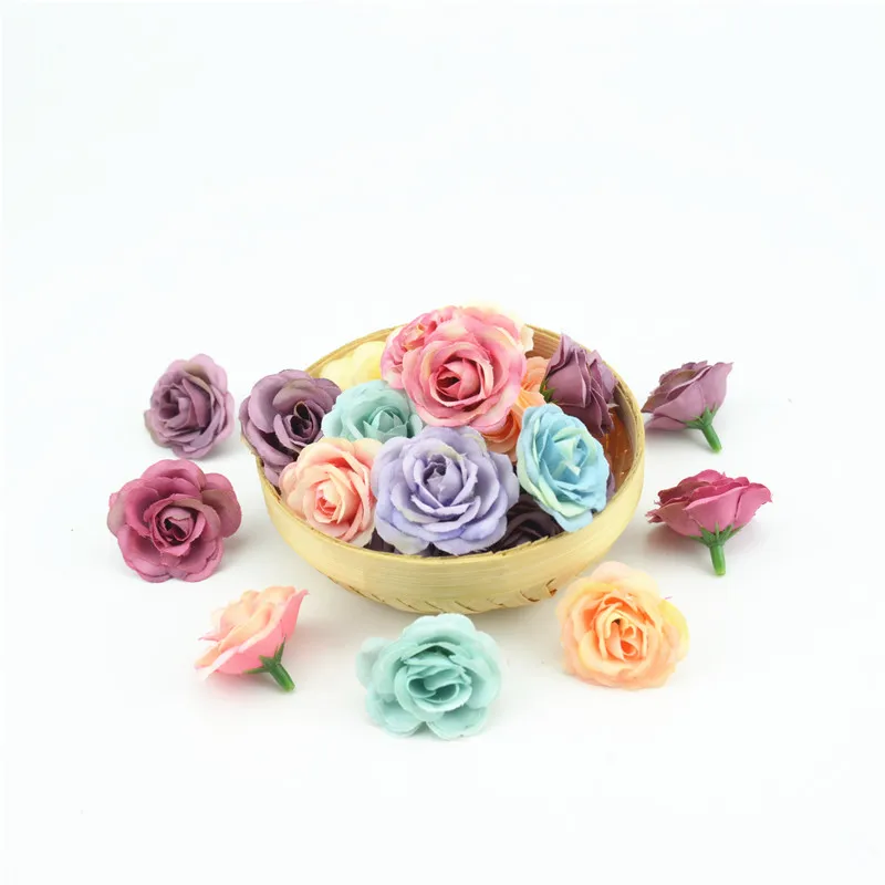 10pcs 2.5cm Mini Rose Cloth Artificial Flower For Wedding Party Home Room Decoration Marriage Shoes Hats Accessories Silk Flower