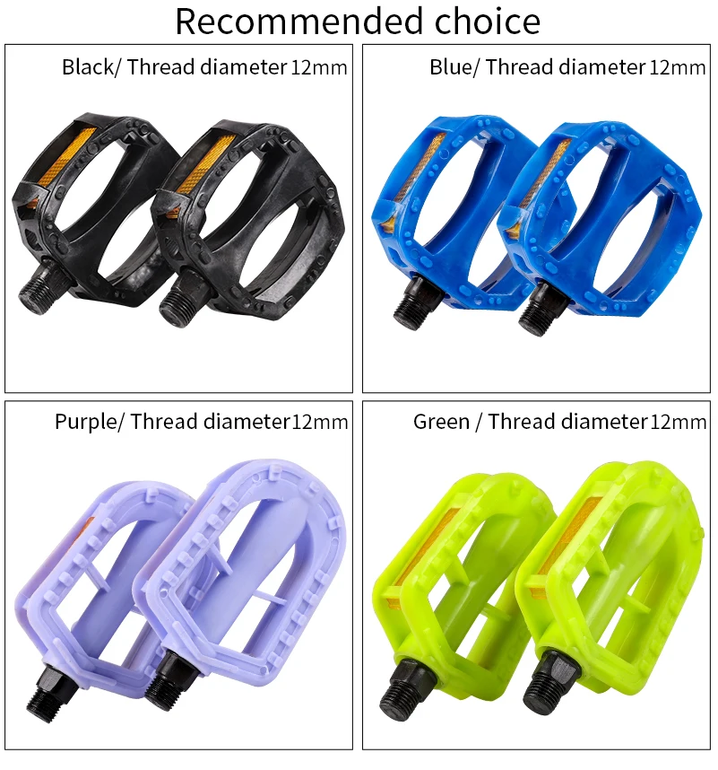 Lightweight Kids Bikes Pedal Universal 12MM Hard Plastic Footrest Cycling Pedal Anti-Slip Children ,MTB Bicycle Pedals Bike Part