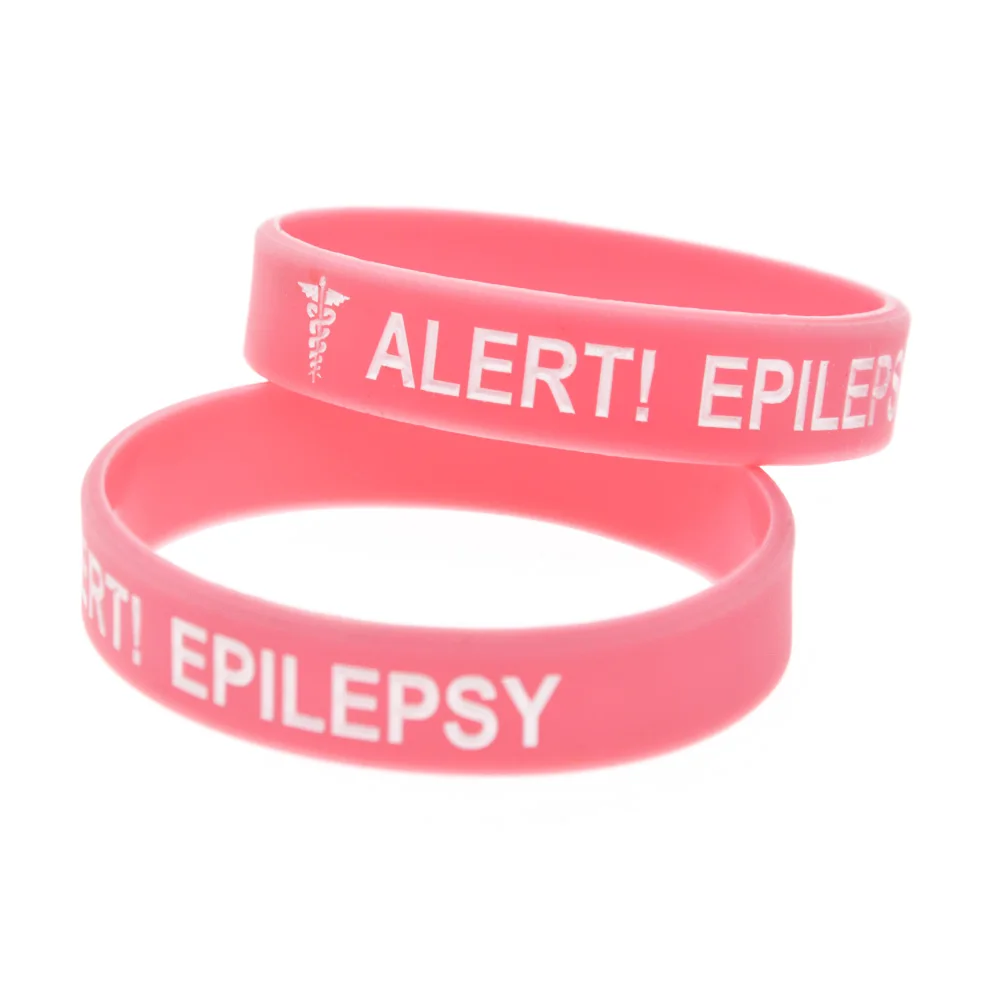 1 PC Alert Epilepsy Silicone Wristband in Kids Size for Outdoor Fashion Women Men jewelry Gifts Bangle  Inspirational Bracele