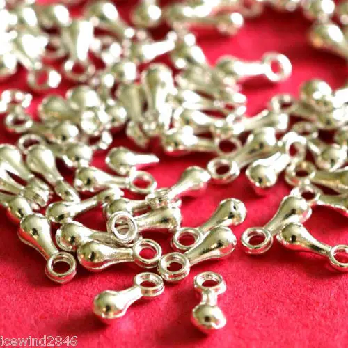 Free shipping!!!!!2000pcs/lot 7mm TINY Silver ToneTEARDROPS BEADS/ Crimp beads fit making lengted chain