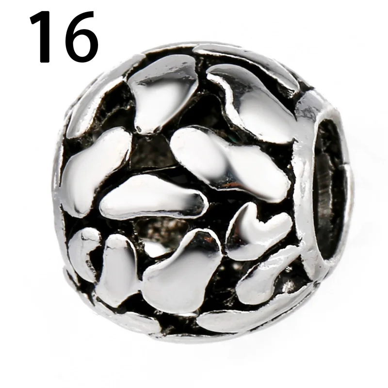 10*12mm Antique Silvercolor Round European  4.3mm Hole Big Hole Beads Spacer Bead for DIY Jewelry Making Charms Bracelet Finding