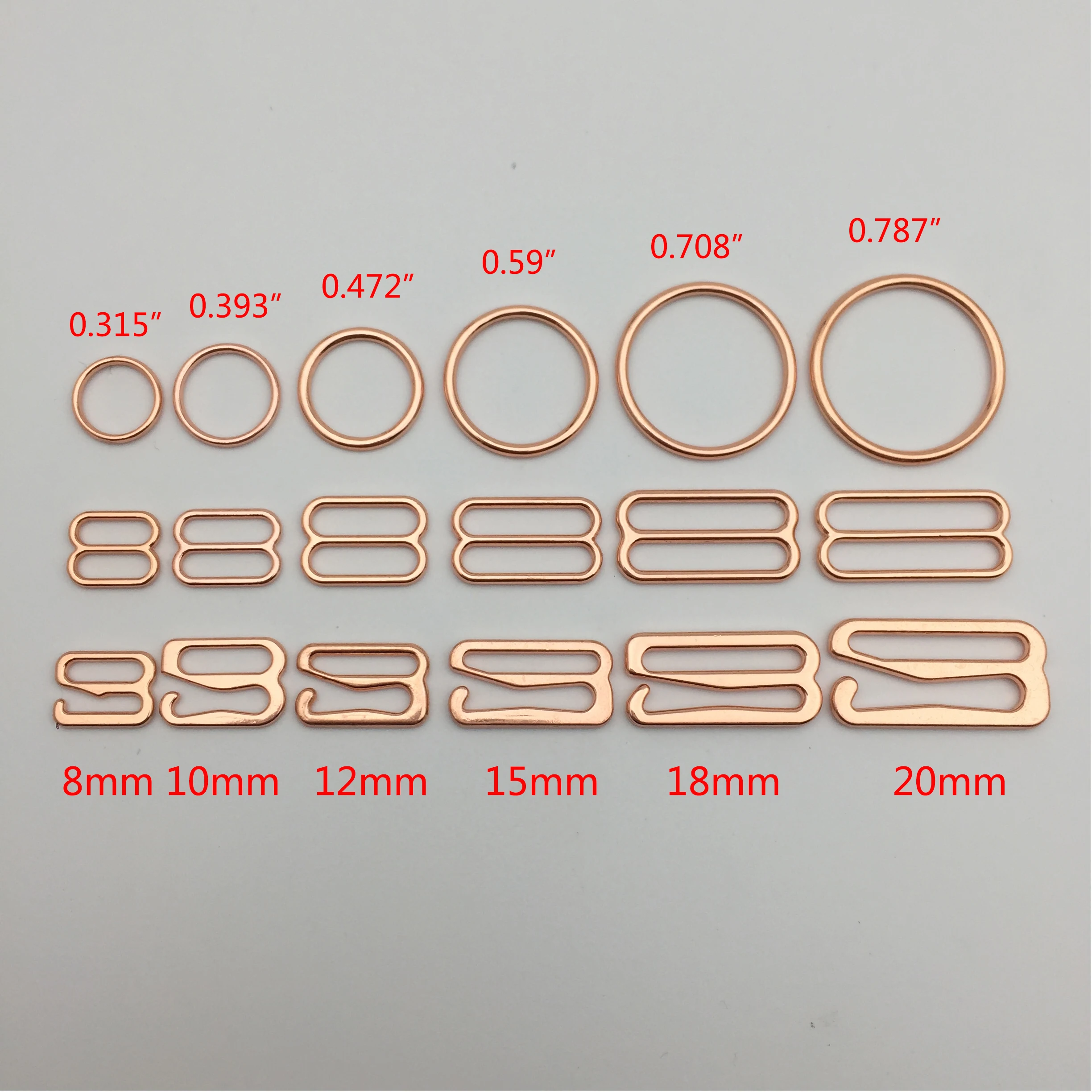 100 pcs/lot Silver/Gold/Rose Gold bra o-rings sliders hooks lingerie adjuster underwear accessories