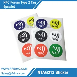 NFC Stickers Universal Lable Ntag213 for all NFC enabled phones-6pcs/lot