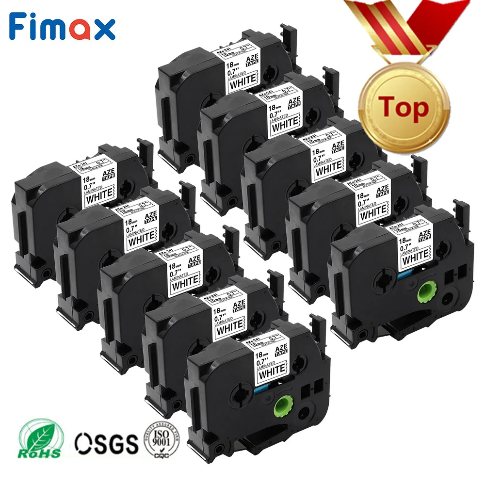 Fimax 10pcs/pack TZe241 18mm black on white 1 printer ribbon compatible for Brother P-touch TZe 241 printer tape label maker