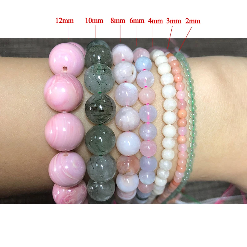 Clear Quartz Crystals Stone Beads Round Natural Loose Spacer Beads For Jewelry Making DIY Bracelet Necklace 15\'\' 4/6/8/10/12mm