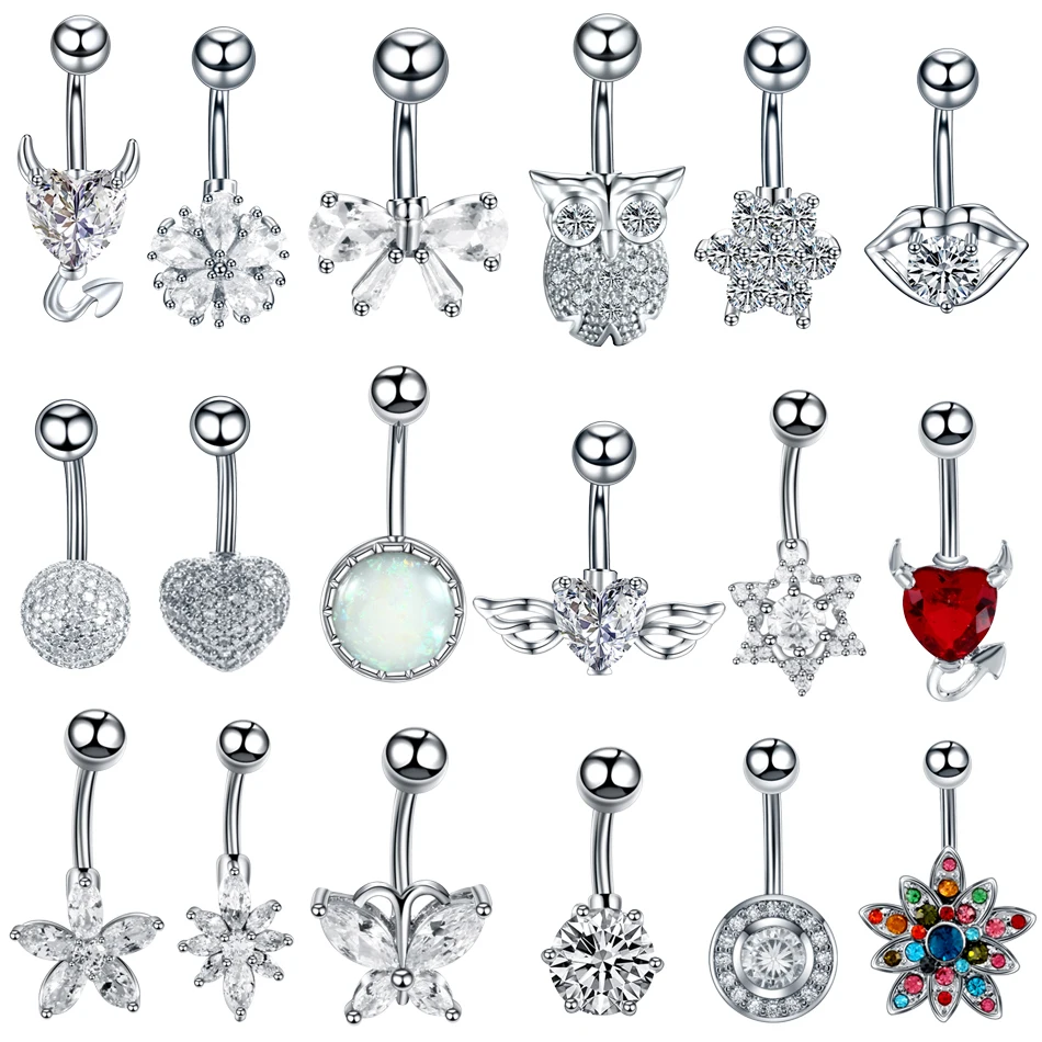 

1PC Stainless Steel Crystal Navel Piercings Belly Button Rings Navel Piercing Ombligo Piercing Belly Button Sexy Body Jewelry