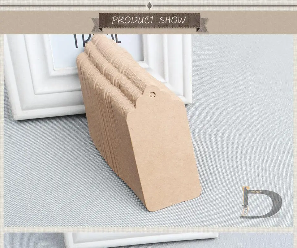 Großhandel 500 Stück 4,5 x 9 cm leere Preisschild Kraftpapier Geschenkanhänger mit Hanfschnüre DIY braunes Papier Kraftetikettenpapier TAGGING – Detail 13