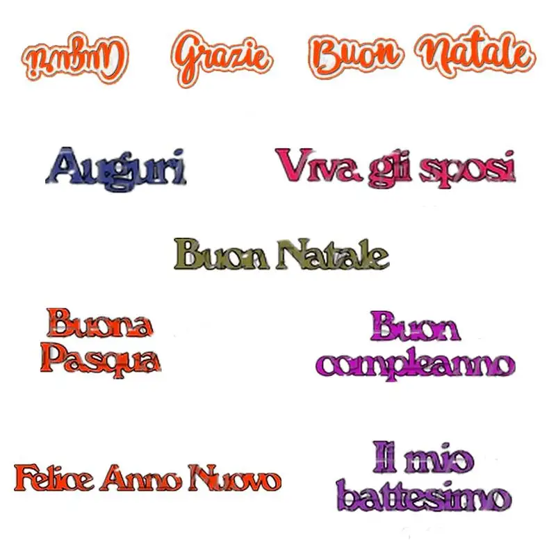 

Italian Common Phrases Buon Natale Grazie Metal Cutting Dies Card Album Making DIY Craft Scrapbooking Stencil New Dies 2019