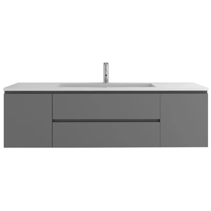 1400mm Bathroom Furniture Vanity Blum 2 Drawers 2 Side Doors Top Solid Surface Cloakroom Wall Hung Cabinet 2209