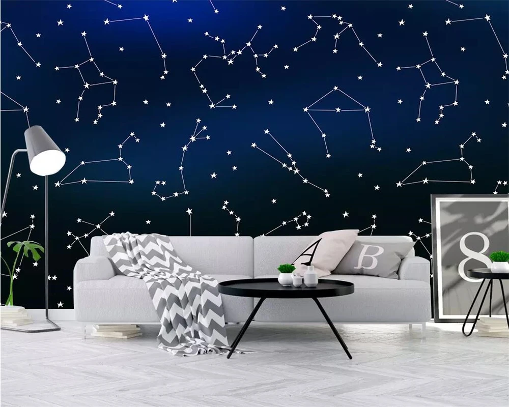 

Beibehang Custom wallpaper photo geometric starry sky constellation children bedroom background wall painting 3D wallpaper