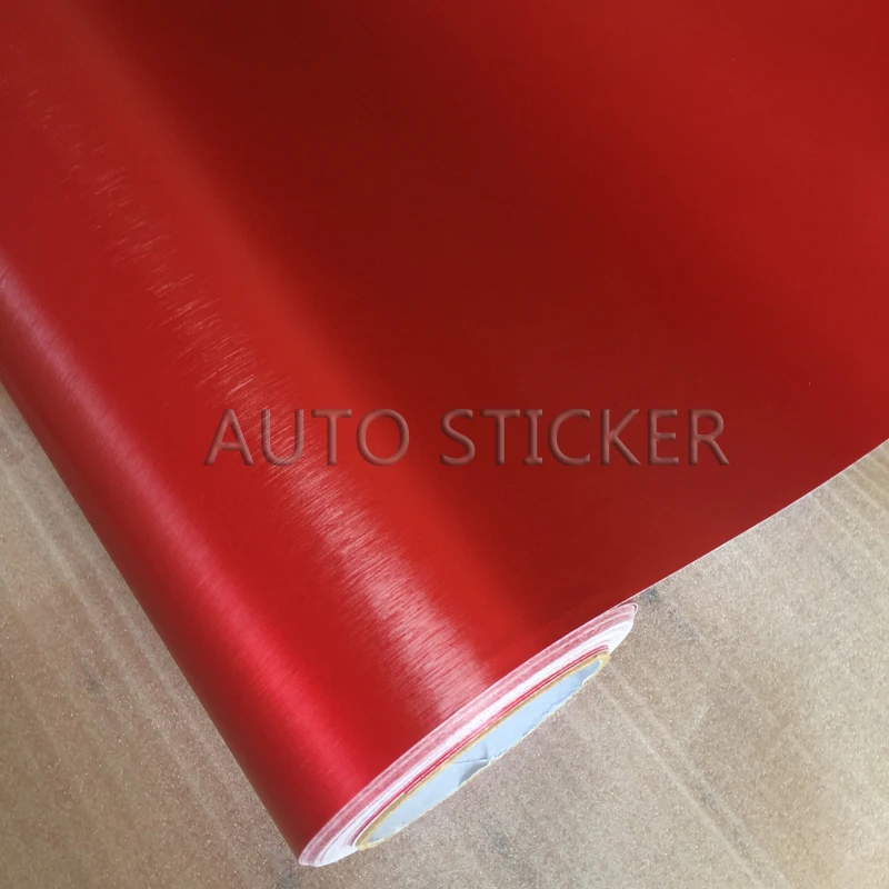 10/20/30/40/50X152CM Red Metallic Brushed Chrome Vinyl Metal vinyl Car Wrap Film Sticker Styling Auto Foil Decoration