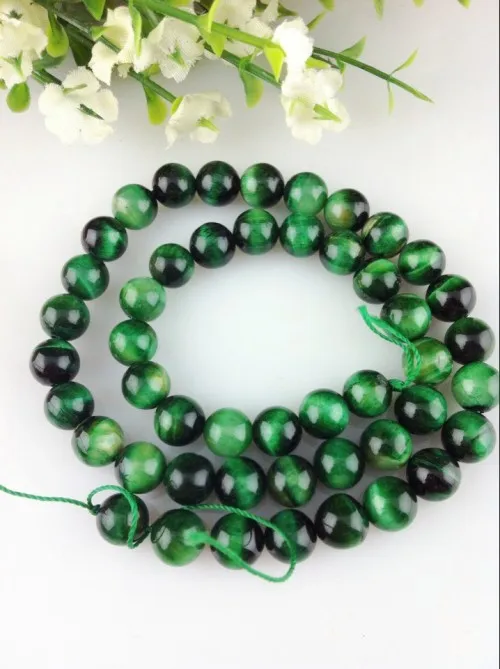 Wholesale 45pcs/lot 8mm Green Tiger Eye Round Beads For jewelry making Natural Stone Beads Cute Necklace Bracelet DIY Beads