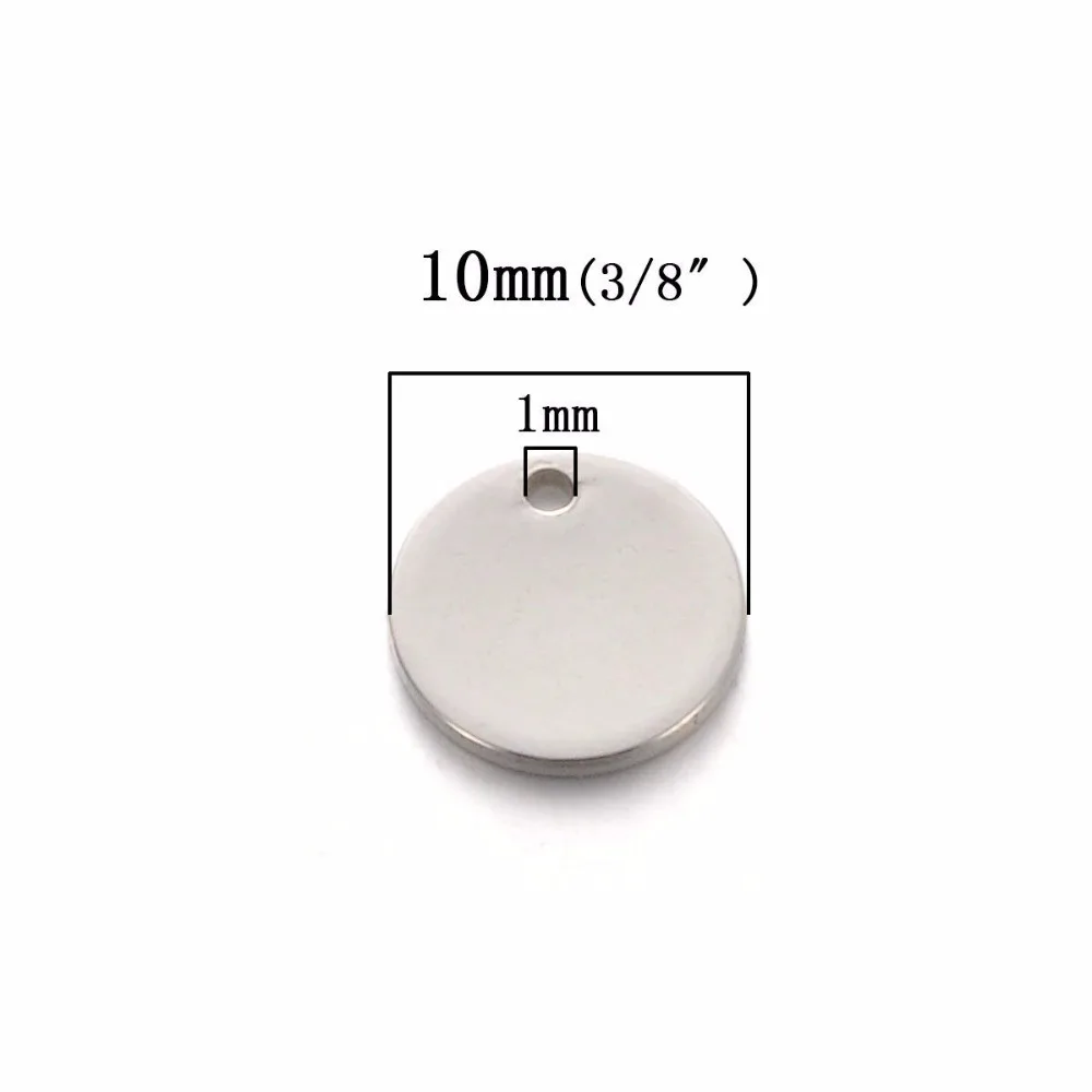 8mm,10mm,12mm of 50pcs Silver & Gold Tone Stainless Steel Blank Stamping Tags ID Dog Tag for Logos Not Turn Off Color