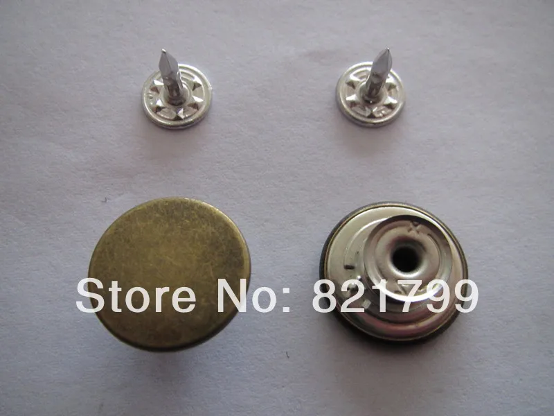 17mm flat jeans button  antique brass  color snap button fashion jean button for cloth pants