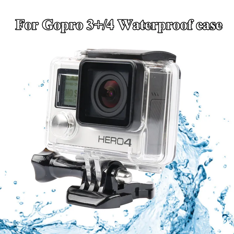 Waterproof Housing Case Underwater Cover with Glass Lens 40M for Gopro Hero 3+ 4 Accessories