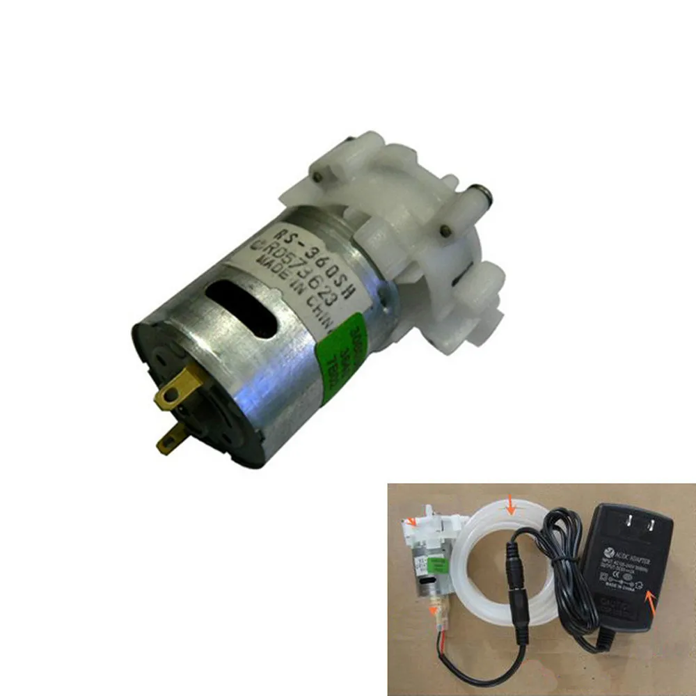 Mini Micro Water Pump Pumping Spray Motor + 1 Meter Silicone Tube + DC 5V 2A Power Adapter