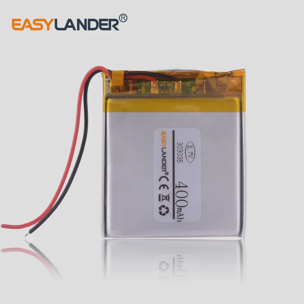 3.7V 400mAh 303035 Rechargeable Lithium Li-ion Polymer Battery 033035 for car video recorder Registrar Wexler sho-Me ntk-50fhd