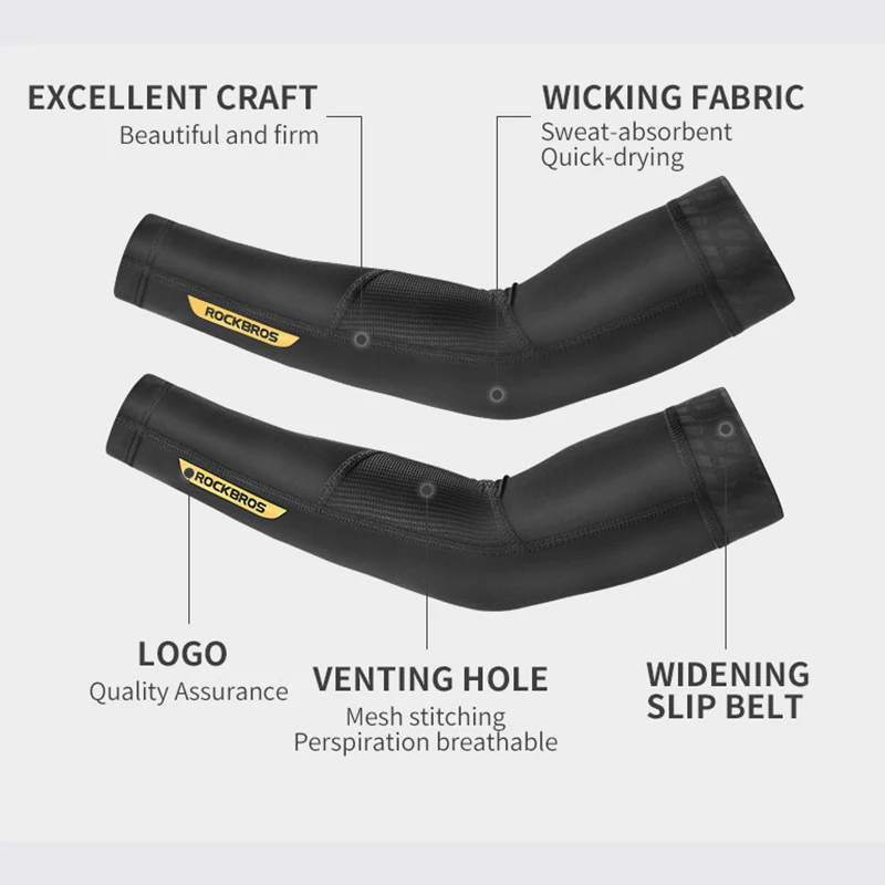 ROCKBROS 4 Season Sun UV Protection Arm Sleeves Ice Silk Breathable Leg Sets Men Women Outdoor Sport Hiking Cycling Gear Cover
