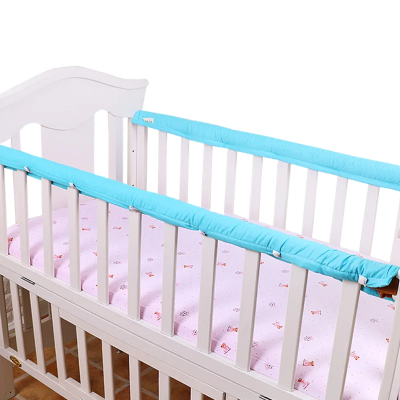 Cotton Thick Baby Crib Bed Guardrails' Protector 1 Pair Crib Bumper Strips For Newborn Baby Safety Protection Bumpers 5 Sizes