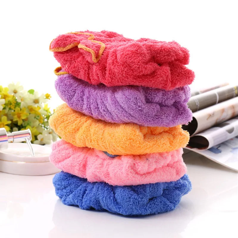 High Quality Quick Hair Drying Cap Hat Microfiber Coral Fleece Ultra Absorbent Hair Towel Dry Wrap Bow-Knot Embellished Cap