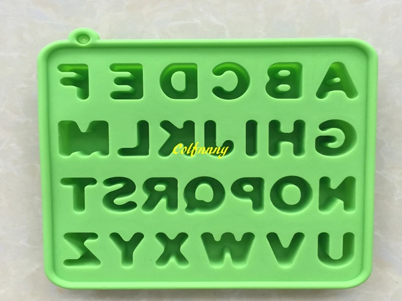 100pcs/lot 16x16x2cm Alphabet letter Silicone Mold Soap Mould Cake Cupcake Baking Bakeware Chocolate Soap Dec